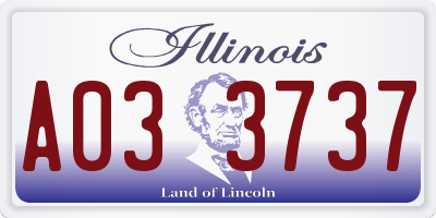 IL license plate A033737
