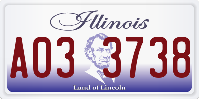 IL license plate A033738
