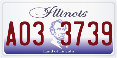 IL license plate A033739