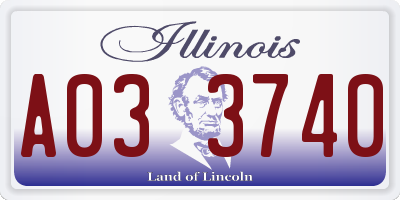 IL license plate A033740