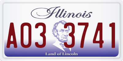 IL license plate A033741