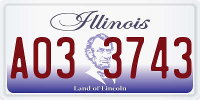IL license plate A033743
