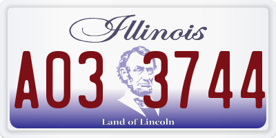 IL license plate A033744
