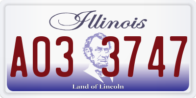 IL license plate A033747