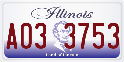 IL license plate A033753