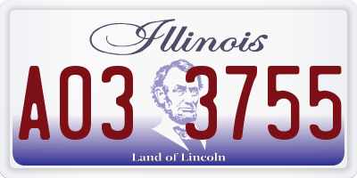 IL license plate A033755