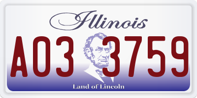 IL license plate A033759
