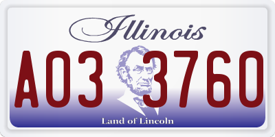IL license plate A033760