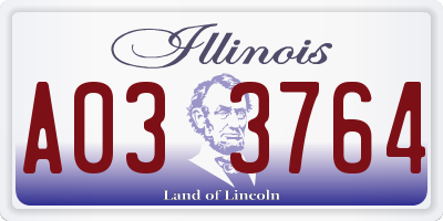 IL license plate A033764