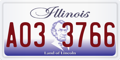 IL license plate A033766