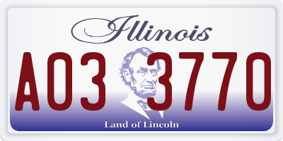 IL license plate A033770