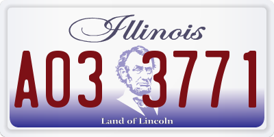 IL license plate A033771