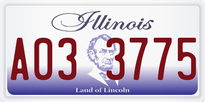 IL license plate A033775
