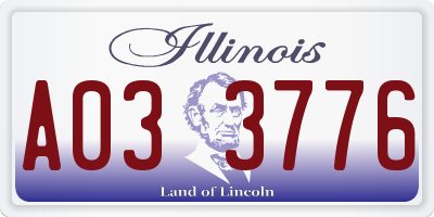 IL license plate A033776
