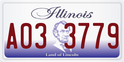 IL license plate A033779