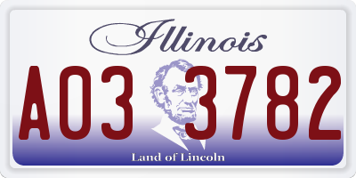 IL license plate A033782