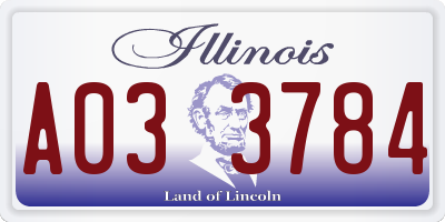 IL license plate A033784