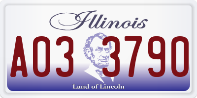 IL license plate A033790