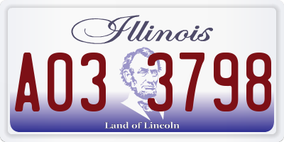 IL license plate A033798