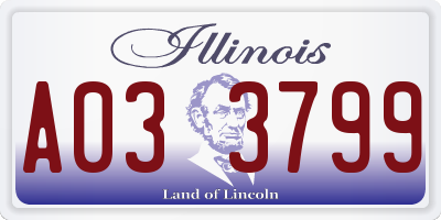 IL license plate A033799