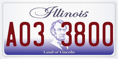IL license plate A033800