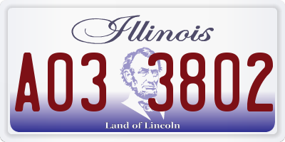 IL license plate A033802