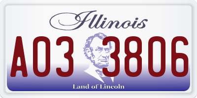 IL license plate A033806