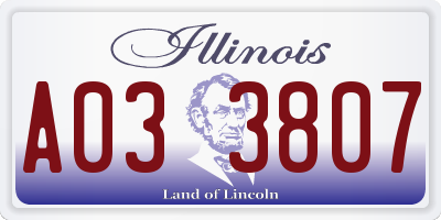 IL license plate A033807