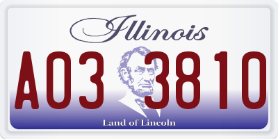 IL license plate A033810