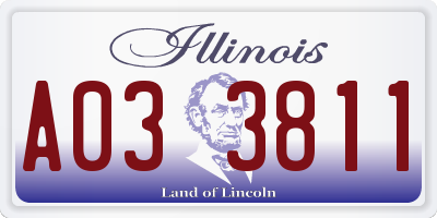 IL license plate A033811