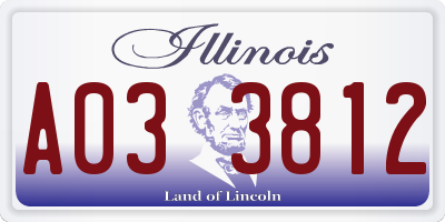IL license plate A033812