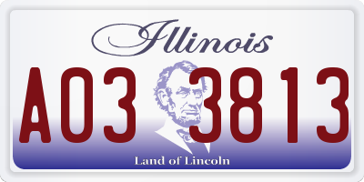 IL license plate A033813