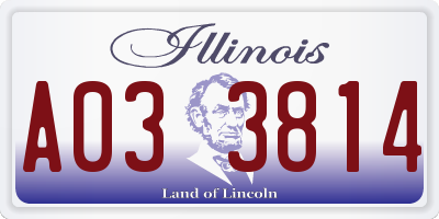IL license plate A033814