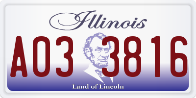 IL license plate A033816