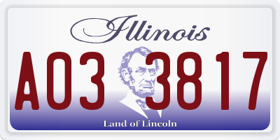 IL license plate A033817