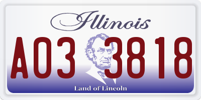 IL license plate A033818