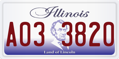 IL license plate A033820