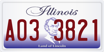 IL license plate A033821