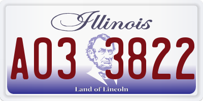 IL license plate A033822