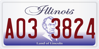 IL license plate A033824