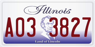 IL license plate A033827