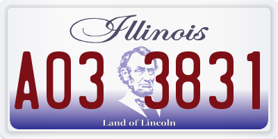 IL license plate A033831