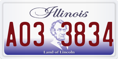 IL license plate A033834
