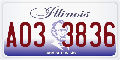 IL license plate A033836