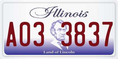 IL license plate A033837