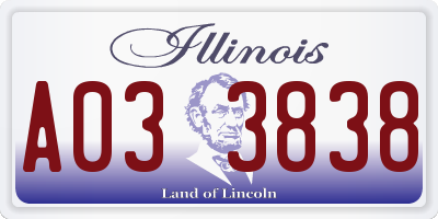 IL license plate A033838