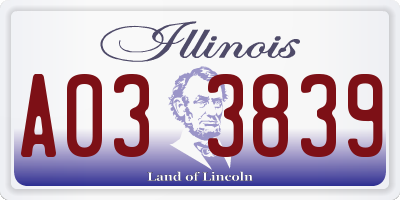 IL license plate A033839