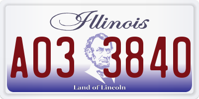 IL license plate A033840
