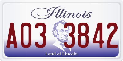 IL license plate A033842