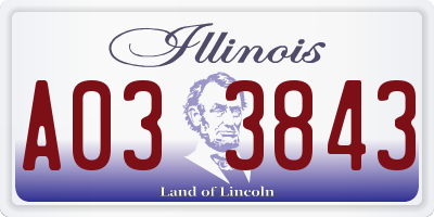 IL license plate A033843